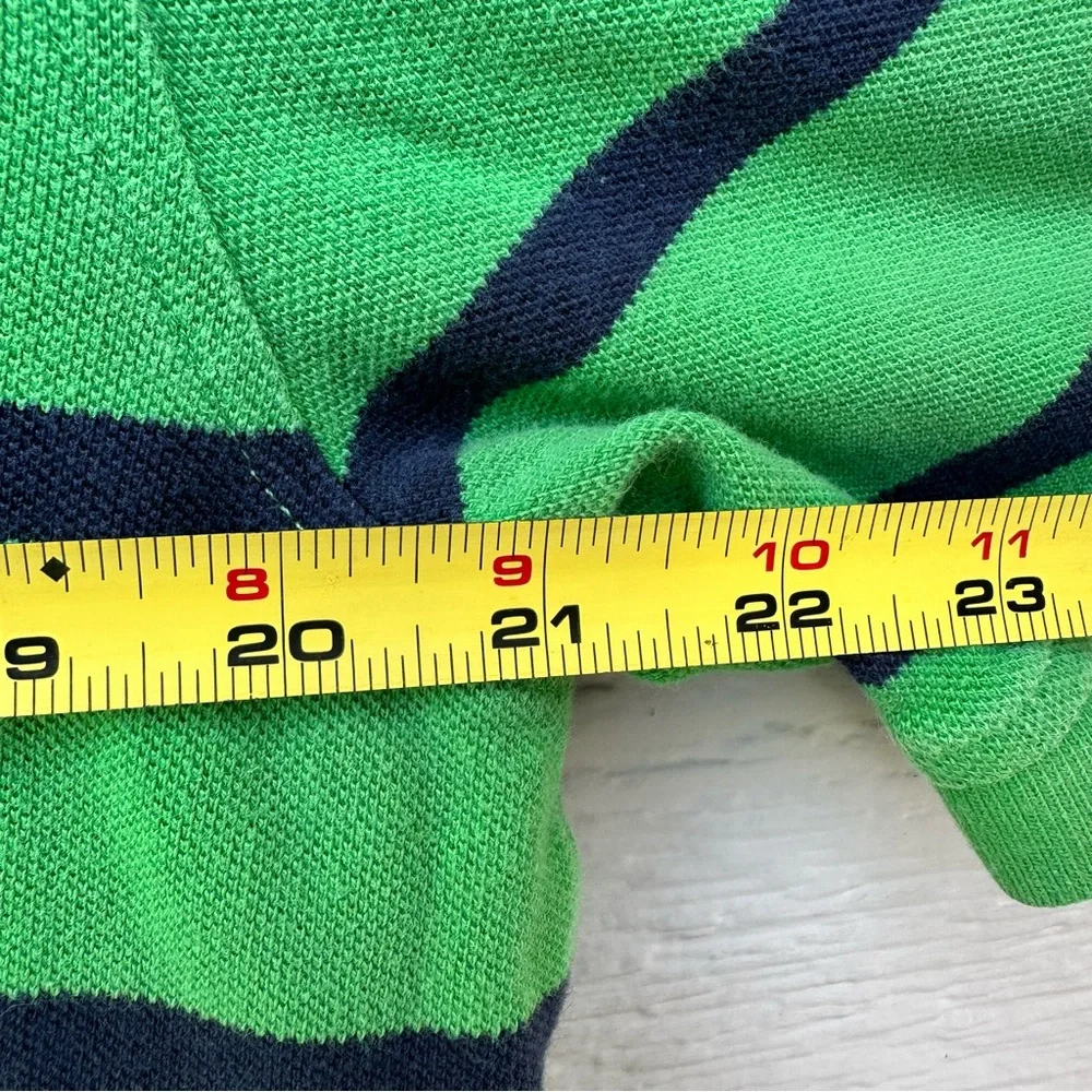 Tommy Hilfiger Green Blue‎ Striped Polo Shirt Relaxed Fit
